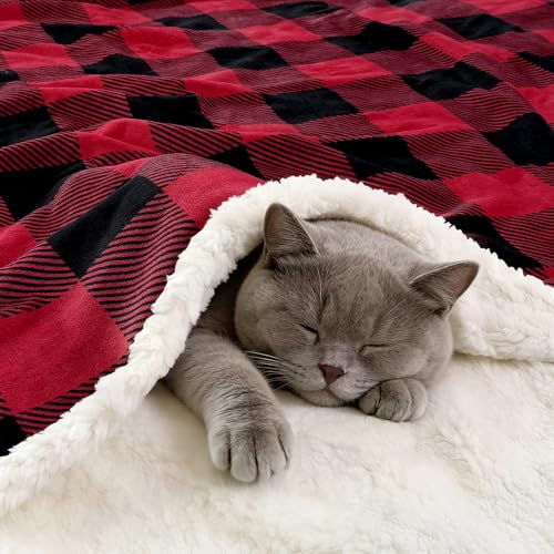 Sherpa Fleece Throw Blanket 80" x 90" Reversible Plush Fluffy Large Big Blanket Lattice Flannel Blankets for All Season Use
