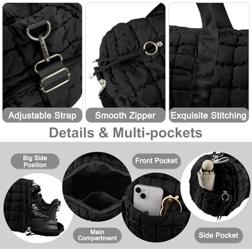 Quilted Travel Duffle Bag Gym Bag for Women