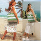 Women's Initial Cotton Beach Tote Bag