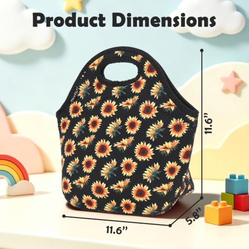 Neoprene Lunch Tote Insulated Thermal Reusable Lunch Bag Box for Boys Men with Zipper