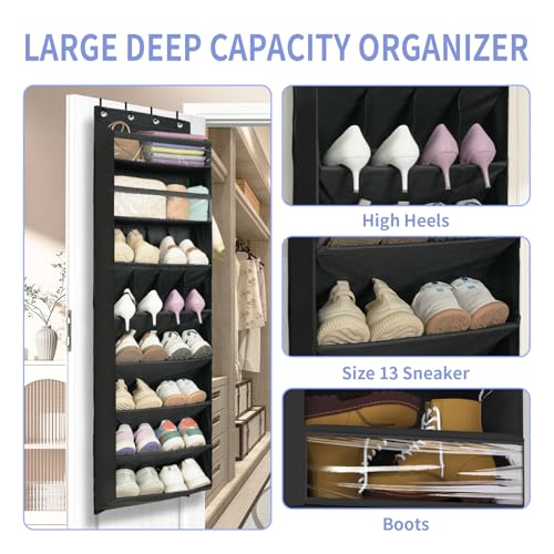 1 Pack 8 Shelves Over The Door Shoe Organizer