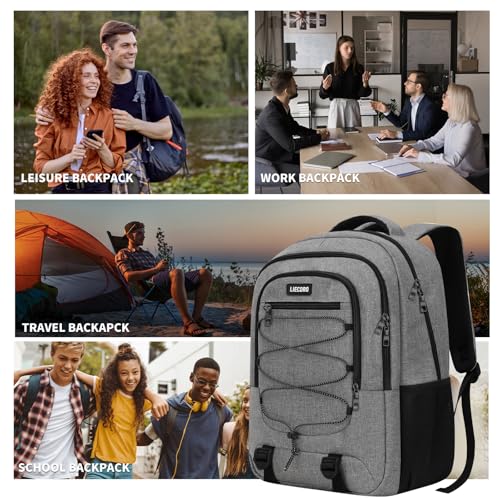 Grey Backpack for Men Women