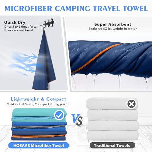 2 Pack Microfiber Camping Towels (2 Count)
