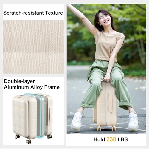 24 Inch Checked Luggage Hardside Suitcase Top Opening Suitcases