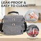 Double Layer Cooler Insulated Lunch Bag Adult Lunch Box Large Tote Bag for Men (Gray)