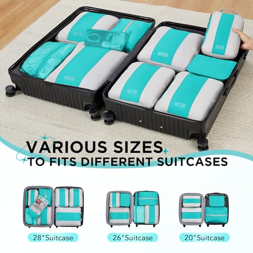 10 Set Compression Packing Cubes for Travel Essentials (10 Count)