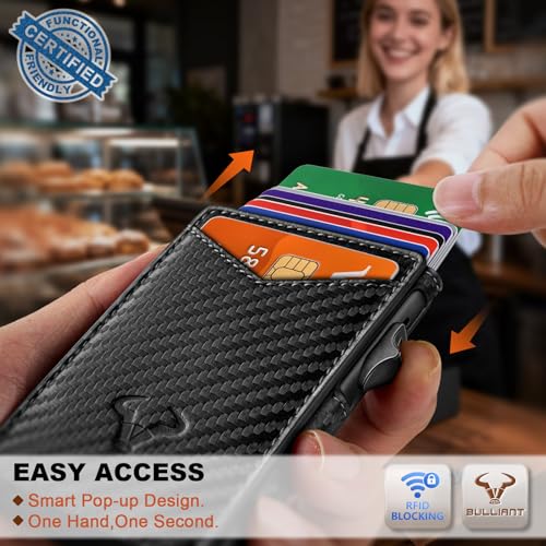 Men Slim Magnetic Leather Wallet Metal Case Money Clip 9 Cards