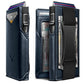 Men Slim Leather Wallet Metal Case Money Clip