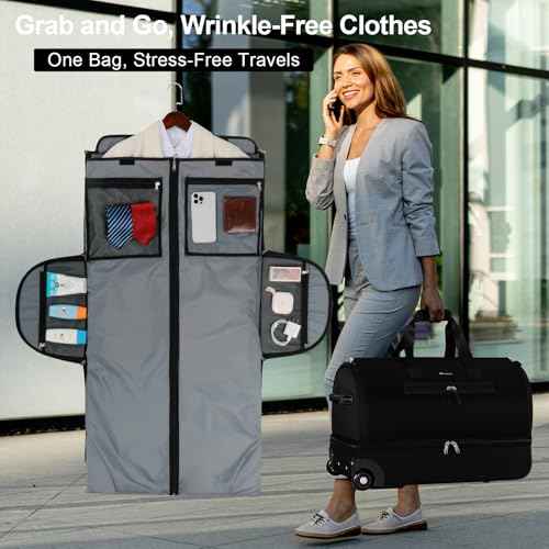 Convertible Garment Travel Bag with Trolley and Wheels