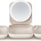 AMIRO M2 Travel Makeup Bag with 5 Level Brightness & 3 Color LED Mirror, Portable Makeup Artist Organizer, White