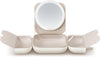 AMIRO M2 Travel Makeup Bag with 5 Level Brightness & 3 Color LED Mirror, Portable Makeup Artist Organizer, White