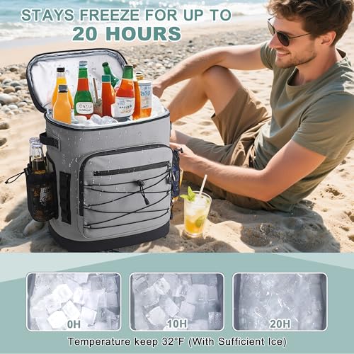 Large 52 Can Insulated Waterproof Leakproof Cooler Backpack (52 Count)