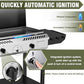 2 Burner Outdoor Propane Gas Stove with Auto Ignition & Regulator