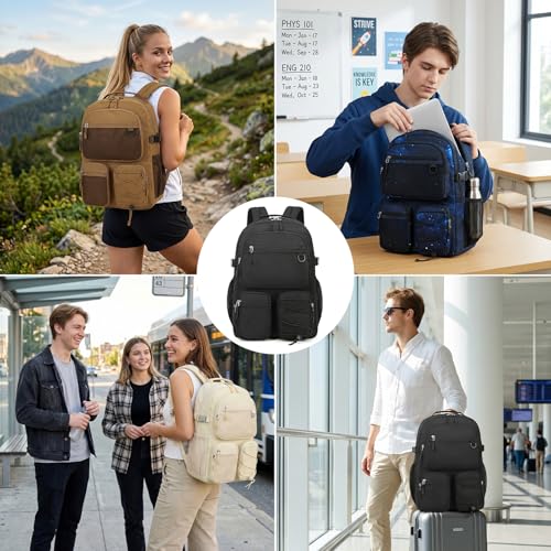 Water Resistant Daypack with Mulitiple Pockets for School Travel Outdoor College