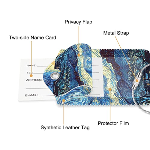 Luggage Tags Privacy Cover ID Label for Travel Bag Suitcase (2 Count)