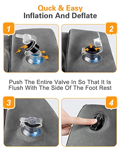 Inflatable Foot Rest Pillow for Airplane Travel