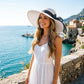 Wide Brim Sun Hat for Women Floppy Straw Hat Summer Beach Hats Fashionable Trendy Hats Sun Protection UPF 50+