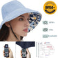 Womens Sun Hats Wide Brim Reversible Bucket Cotton Hat Packable Summer Travel Cap with Hat Clip