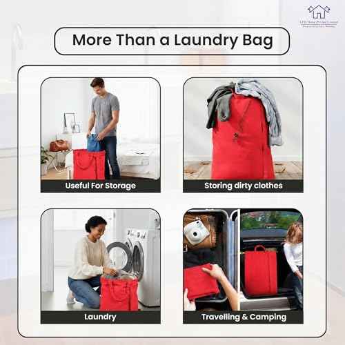 LFH Home Cotton Rich Large Premium Canvas Laundry Bag (6 Count)