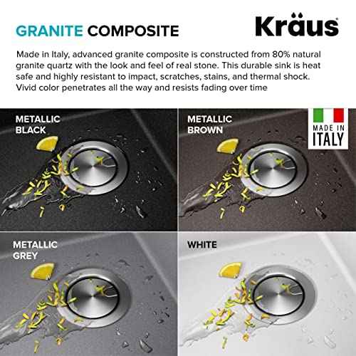 Bellucci 28 inch Granite Workstation Drop In Top Mount Single Bowl Kitchen Sink in Metallic Grey with Accessories