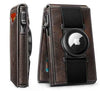 Men Airtag Leather Wallet Metal Case Money Clip