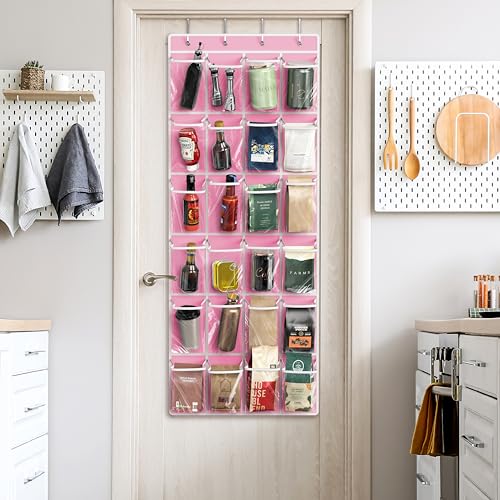 24 Pockets Large Clear Over the Door Shoe Organizer