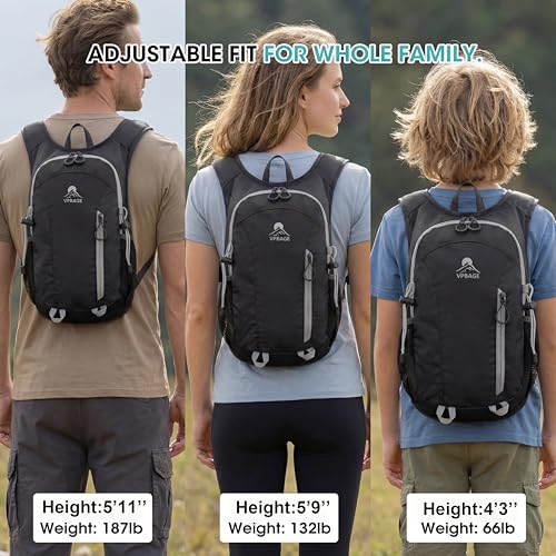 Foldable Small Hiking Backpack with 3 Strap Pockets