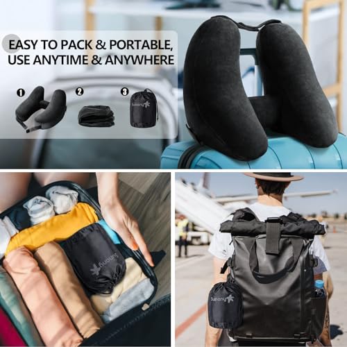 Travel Neck Pillow for Airplane Pillow Comfortably Supports Head