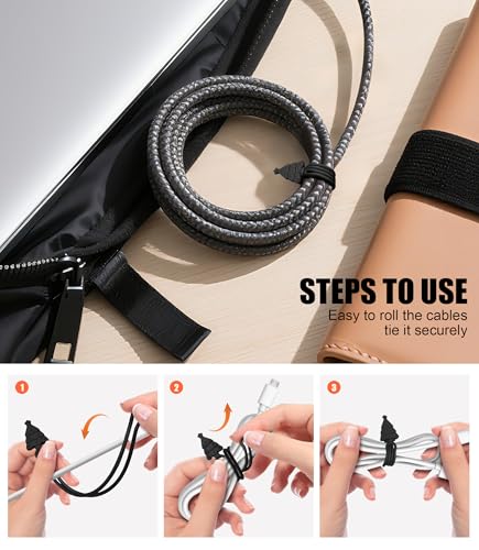 Silicone Cable Ties Cord Organizer (12 Count)