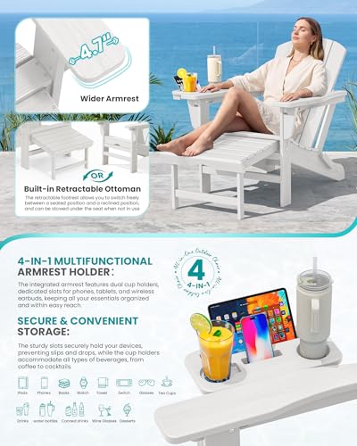 Folding Adjustable Adirondack Chair with Footrest