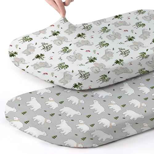 Stretch Fitted Bassinet Sheet Set BROLEX 2 Pack Cradle Sheets for Bassinet Pad (2 Count)