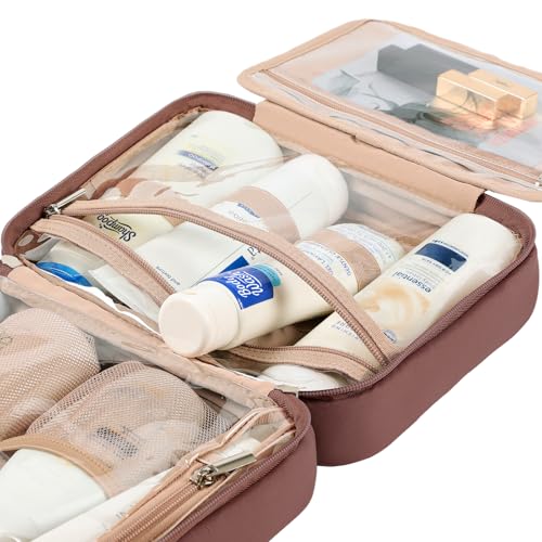 Travel Toiletry Bag for Women Hanging Organizer Makeup Case Pockets