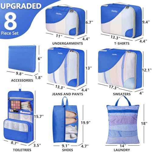 Packing Cubes for Travel (8 Count)