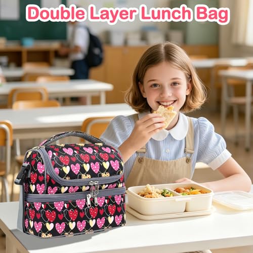 Double Decker Cooler Insulated Lunch Bag Large Tote for Boys