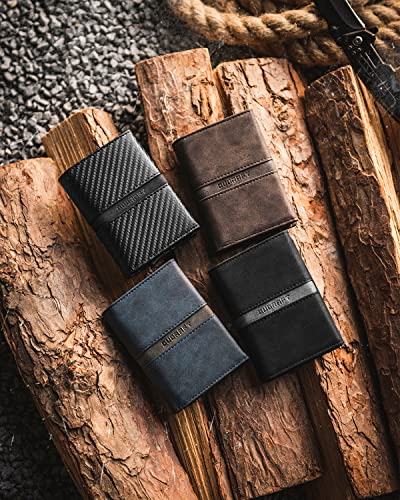 Trifold Card Wallet for Men RFID Blocking with Pop Up Credit Card Holder