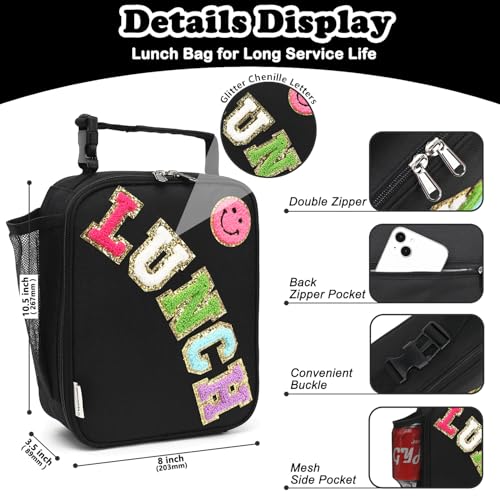 Lunch box Insulated Soft Bag Mini Cooler Back to School Thermal Meal Tote Kit With Buckle and Mesh Side Pocket for Girls