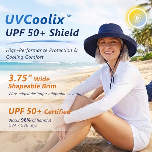 UVCoolix Women's UPF 50+ Wide Brim Cooling Sun Hat
