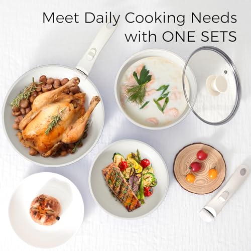 15Pcs Cookware Set with Detachable Handle
