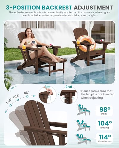HDPE Folding Adjustable Adirondack Chair with Footrest