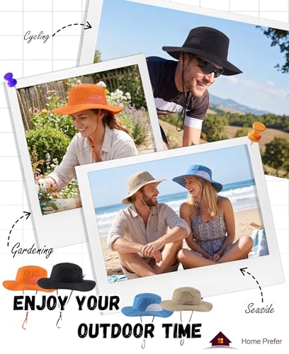 UPF50+Mens Womens Sun Hat Wide Brim Fishing Hat Packable Hiking Gardening UV Protection Hat for Womens Yellow