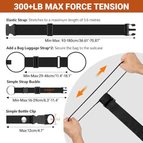 5 Pcs Adjustable Luggage Straps for Suitcases