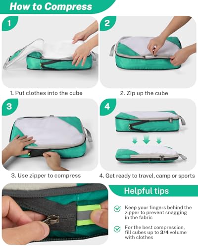 Compression Packing Cubes for Travel (10 Count)
