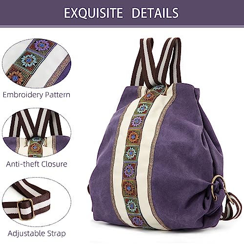 Women Canvas Backpack Daypack Casual Shoulder Bag