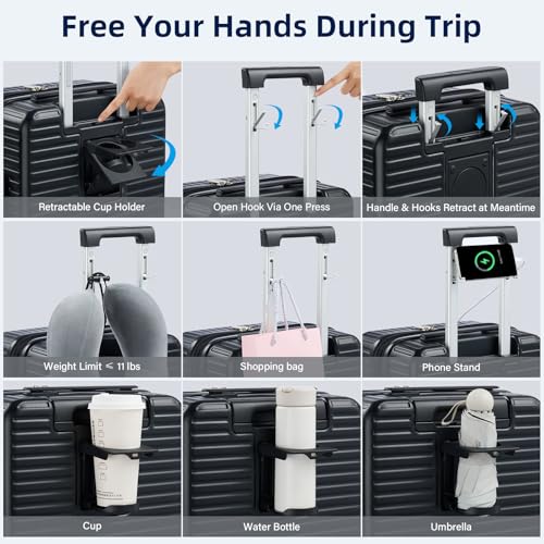 20" 28" Expandable Luggage Sets 2 Piece Hard Shell Suitcases (2 Count)