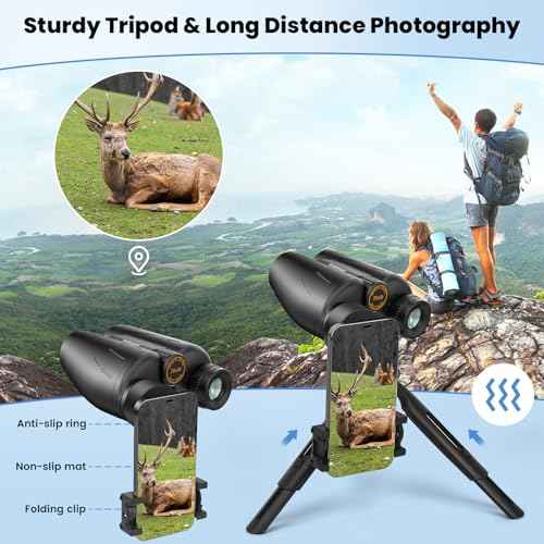 HD Binoculars 25x30 for Adults with Phone Adapter