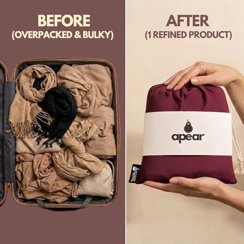 16-in-1 Compact Travel Blanket with Bag – Reversible, Ultra Soft Bamboo Airplane Blanket with Hidden Pocket – Packable for Flights & Travel Essentials (Semi-Weighted, Double Layer)