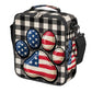 Paw Flag Check Kids Lunch Box for Girls Boys Reusable Insulated Lunch Bag for Kids Toddler Thermal Cooler Spacious Lunchbox with Shoulder Strap Lunchbag for School Work Picnic (print 1)