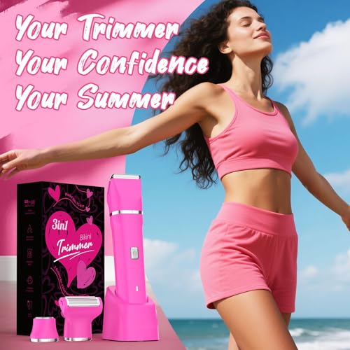 3-in-1 Bikini Trimmer for Women, Electric Shaver, Grooming Kit