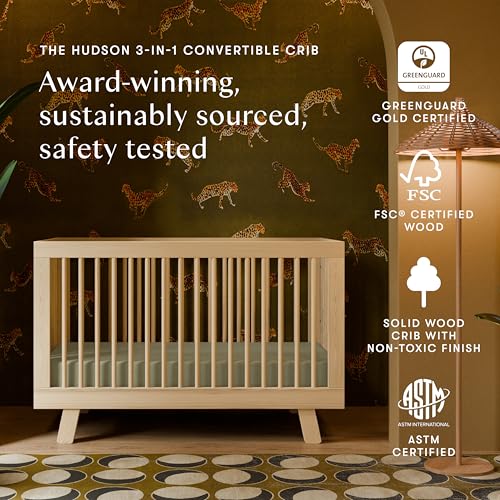 Hudson 3-in-1 Convertible Baby Crib, Natural