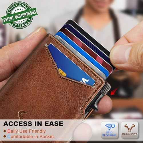 Men Airtag Leather Wallet Metal Case Money Clip